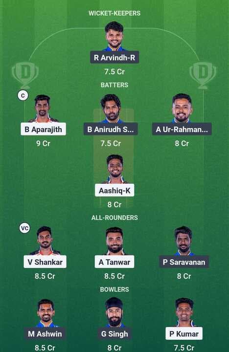 TNPL 2025 - CSG vs SMP: Dream11 Team