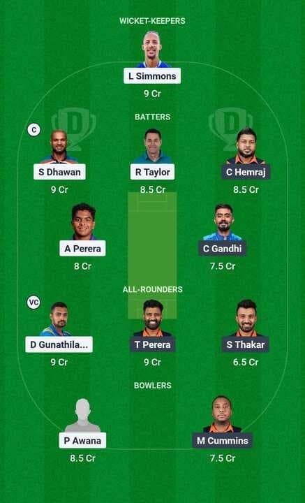 DL vs GU dream11