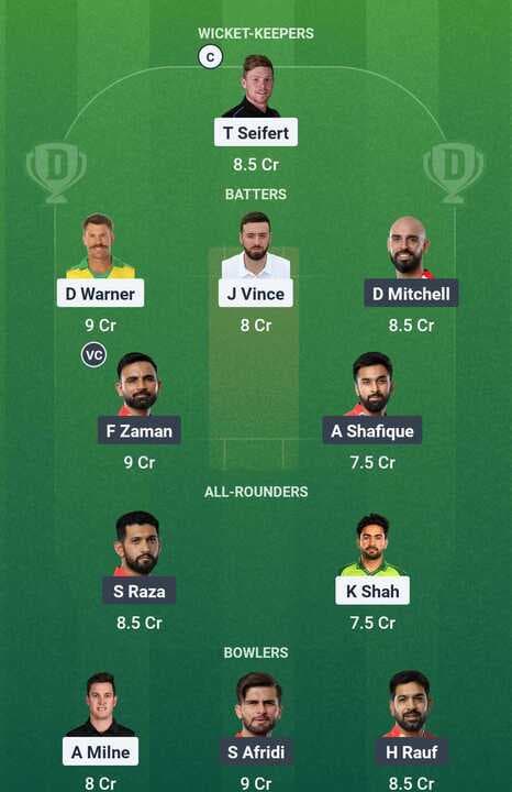 PSL 2025 - KK vs LQ: Dream11 Team