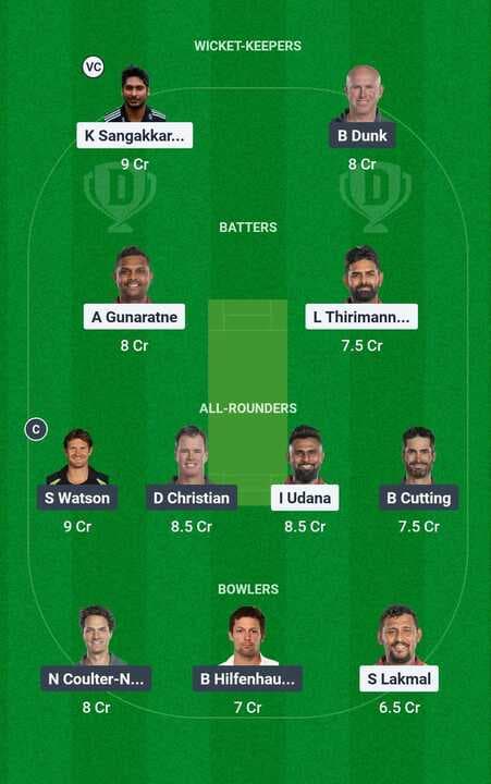 Sri Lanka Masters vs Australia Masters International Masters League Dream11 Team