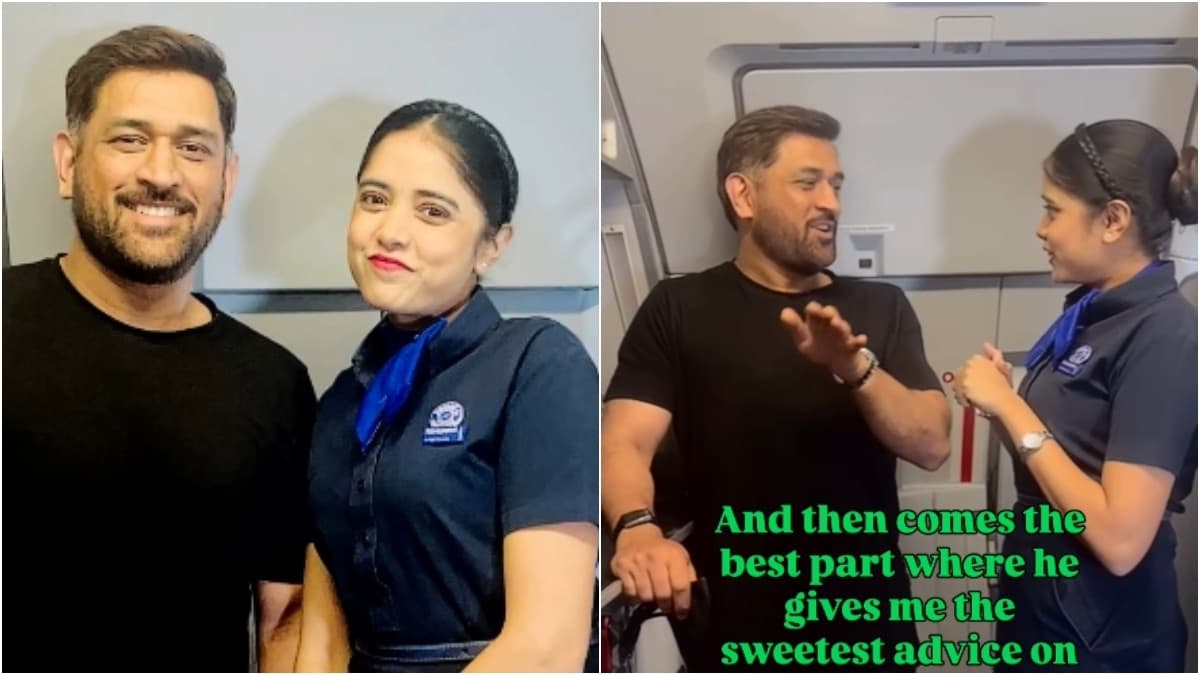 Dhoni's unexpected flight advice charms air hostess