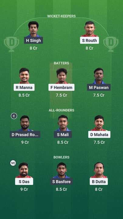 Jhargram Firebolts vs Ali[purduar Thunderstoms Dream 11 Team