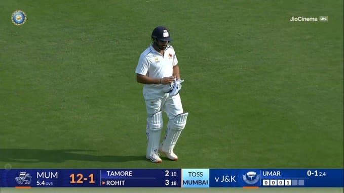 Rohit Sharma Ranji dismissal