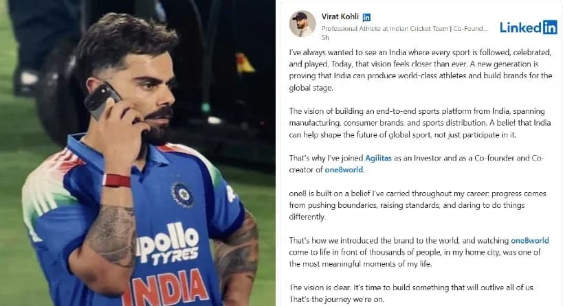 Virat Kohli's first LinkedIn post
